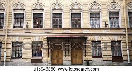 Stock Image - Facade of a building, St. Petersburg, Russia. Fotosearch