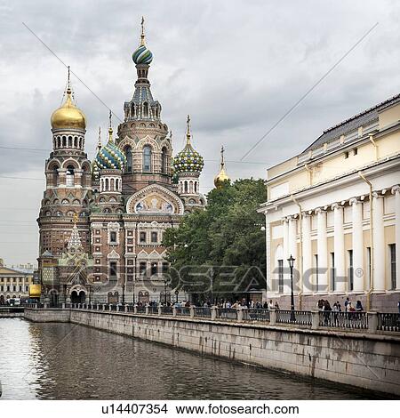 Picture - Facade of a Church of the Saviour on Spilled Blood, St. Petersburg, Russia. Fotosearch