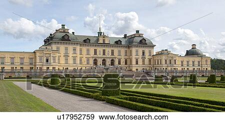 Stock Photo - Facade of the Drottningholm Palace, Drottningholm, Stockholm County, Sweden. Fotosearch