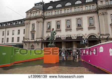 Facade of the railway station building, Stockholm Central Station, Stockholm, Sweden View Large Photo Image Stock Photo - Facade of the railway station building, Stockholm Central Station, Stockholm, Sweden. Fotosearch
