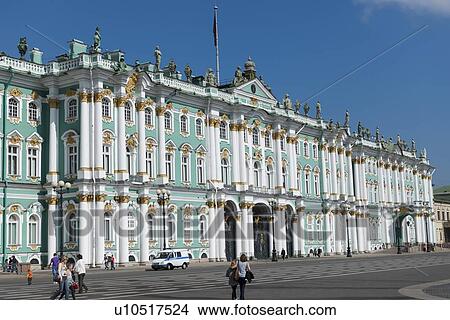Picture - Facade of the Winter Palace, State Hermitage Museum, Palace Square, St. Petersburg, Russia. Fotosearch