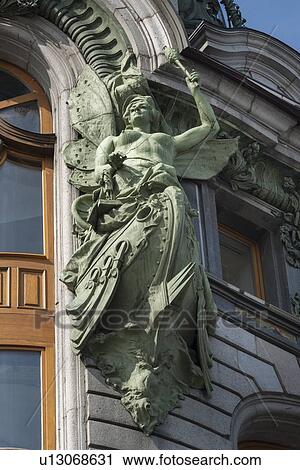 Fairy statue on a building, Singer House, Nevsky Prospekt, St. Petersburg, Russia View Large Photo Image Stock Image - Fairy statue on a building, Singer House, Nevsky Prospekt, St. Petersburg, Russia. Fotosearch
