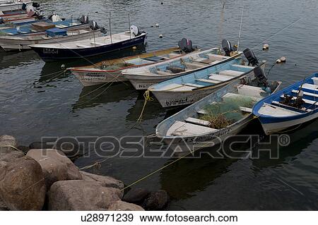 Fishing boats moored at the harbor, Sayulita, Nayarit, Mexico View Large Photo Image Stock Photo - Fishing boats moored at the harbor, Sayulita, Nayarit, Mexico. Fotosearch