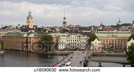 High angle view of a city, Stockholm, Sweden View Large Photo Image Stock Image - High angle view of a city, Stockholm, Sweden. Fotosearch