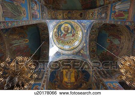 Stock Photograph - Interiors of a church, St. Petersburg, Russia. Fotosearch
