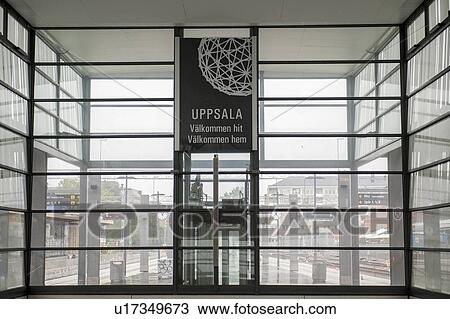 Interiors of a modern glass building, Uppsala, Sweden View Large Photo Image Stock Image - Interiors of a modern glass building, Uppsala, Sweden. Fotosearch
