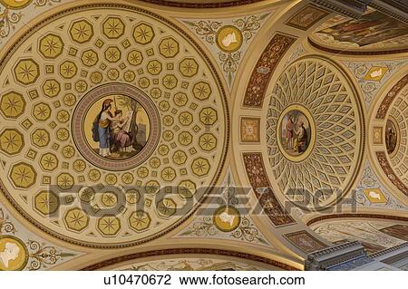 Stock Image - Interiors of a museum, Winter Palace, State Hermitage Museum, Palace Square, St. Petersburg, Russia. Fotosearch