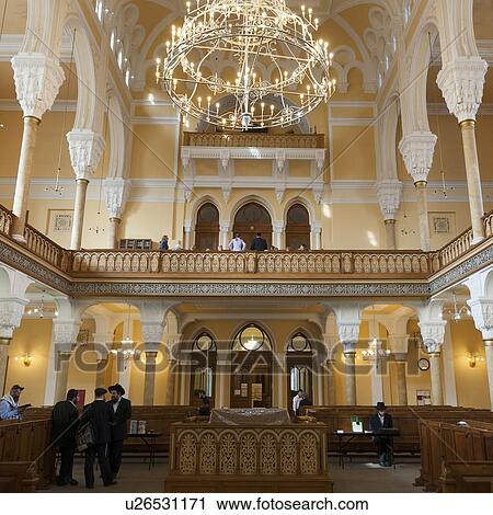 Stock Image - Interiors of the Grand Choral Synagogue, St. Petersburg, Russia. Fotosearch