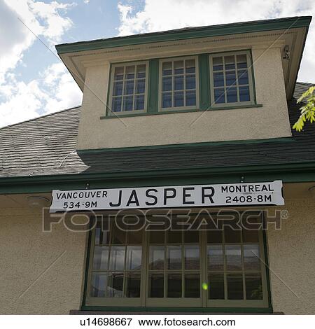 Jasper Heritage Railway Station, Jasper National Park, Alberta, Canada View Large Photo Image Stock Photo - Jasper Heritage Railway Station, Jasper National Park, Alberta, Canada. Fotosearch