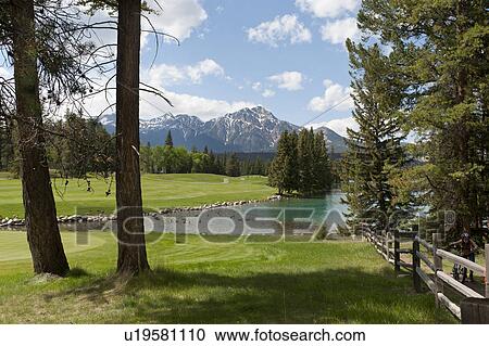 Jasper Park Lodge Golf Club, Beauvert Lake, Jasper National Park, Alberta, Canada View Large Photo Image Stock Image - Jasper Park Lodge Golf Club, Beauvert Lake, Jasper National Park, Alberta, Canada. Fotosearch