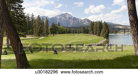 Stock Photograph - Jasper Park Lodge Golf Club, Jasper National Park, Alberta, Canada. Fotosearch