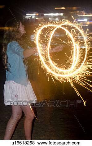 Light trails from sparkler, Sayulita, Nayarit, Mexico View Large Photo Image Stock Photo - Light trails from sparkler, Sayulita, Nayarit, Mexico. Fotosearch