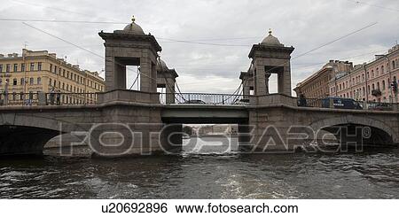 Stock Photograph - Lomonosov Bridge the Fontanka River, St. Petersburg, Russia. Fotosearch
