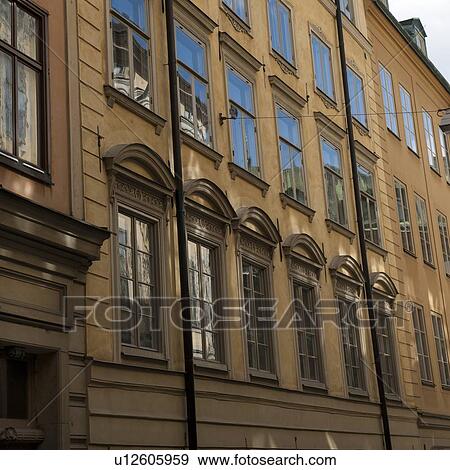Low angle view of a building, Gamla Stan, Stockholm, Sweden View Large Photo Image Stock Photo - Low angle view of a building, Gamla Stan, Stockholm, Sweden. Fotosearch