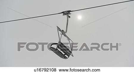 Stock Photo - Low angle view of a ski lift, Symphony Amphitheatre, Whistler, British Columbia, Canada. Fotosearch