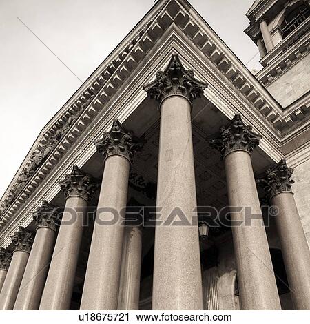 Stock Image - Low angle view of colonnade of the Saint Isaac's Cathedral, St. Petersburg, Russia. Fotosearch