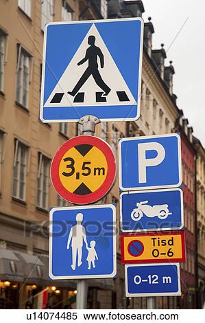 Low angle view of road signs, Stora Nygatan, Gamla Stan, Stockholm, Sweden View Large Photo Image Stock Photography - Low angle view of road signs, Stora Nygatan, Gamla Stan, Stockholm, Sweden. Fotosearch