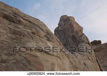 Picture - Low angle view of rock formations, Amangiri, Canyon Point, Hoodoo Trail, Utah, USA. Fotosearch