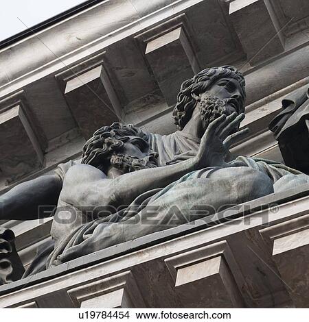Picture - Low angle view of statues at Saint Isaac's Cathedral, St. Petersburg, Russia. Fotosearch