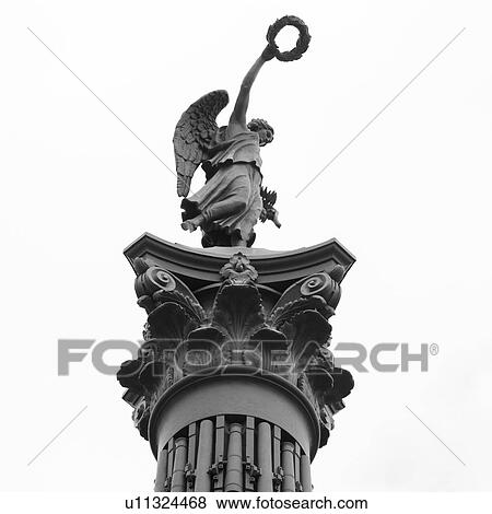 Stock Photo - Low angle view of the Column of Glory at Trinity Cathedral, St. Petersburg, Russia. Fotosearch