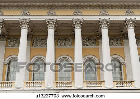 Stock Image - Low angle view of the museum, Mikhailovsky Palace, St. Petersburg, Russia. Fotosearch