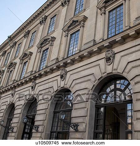 Stock Photography - Low angle view of the royal palace, Stockholm Palace, Gamla Stan, Stockholm, Sweden. Fotosearch