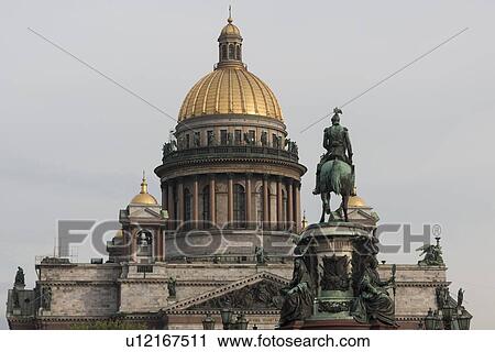 Stock Image - Low angle view of the Saint Isaac's Cathedral, St. Petersburg, Russia. Fotosearch