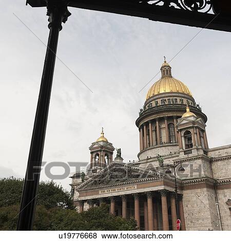 Stock Photo - Low angle view of the Saint Isaac's Cathedral, St. Petersburg, Russia. Fotosearch