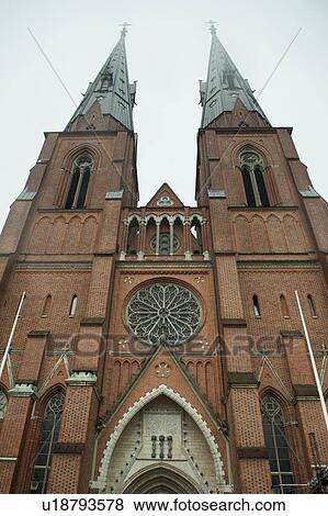 Low angle view of the Uppsala Cathedral, Uppsala, Sweden View Large Photo Image Stock Photo - Low angle view of the Uppsala Cathedral, Uppsala, Sweden. Fotosearch