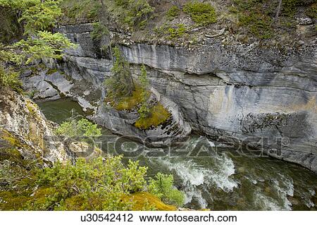 Stock Image - Maligne Canyon, Jasper National Park, Alberta, Canada. Fotosearch