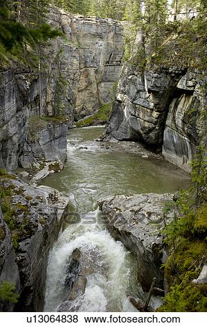 Stock Photo - Maligne Canyon, Jasper National Park, Alberta, Canada. Fotosearch