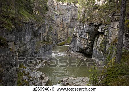 Stock Photograph - Maligne Canyon, Jasper National Park, Alberta, Canada. Fotosearch