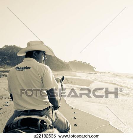 Man riding a horse on the beach, Sayulita, Nayarit, Mexico View Large Photo Image Stock Photography - Man riding a horse on the beach, Sayulita, Nayarit, Mexico. Fotosearch