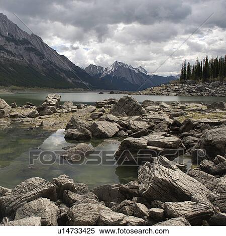 Stock Photography - Medicine Lake, Jasper National Park, Alberta, Canada. Fotosearch