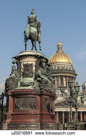 Monument to Nicholas I in front of Saint Isaac's Cathedral, St. Isaac's Square, St. Petersburg, Russia View Large Photo Image Stock Image - Monument to Nicholas I in front of Saint Isaac's Cathedral, St. Isaac's Square, St. Petersburg, Russia. Fotosearch