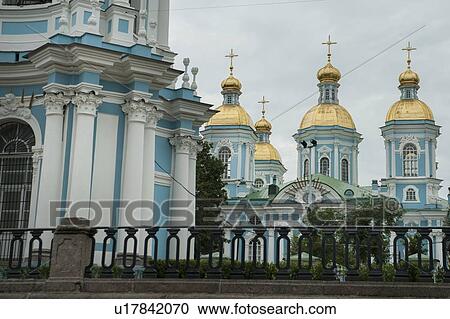 Stock Image - Naval Cathedral of St. Nicholas, St. Petersburg, Russia. Fotosearch