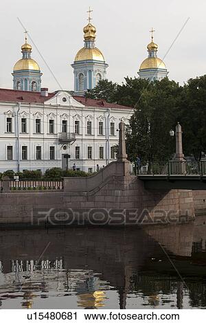Stock Image - Naval Cathedral of St. Nicholas, Kryukov Canal, St. Petersburg, Russia. Fotosearch