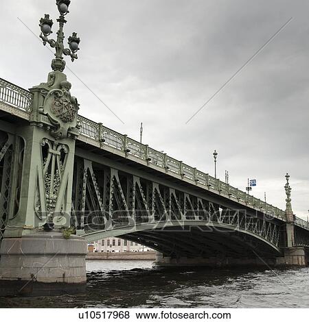 Stock Photo - Palace Bridge across the Neva River, St. Petersburg, Russia. Fotosearch