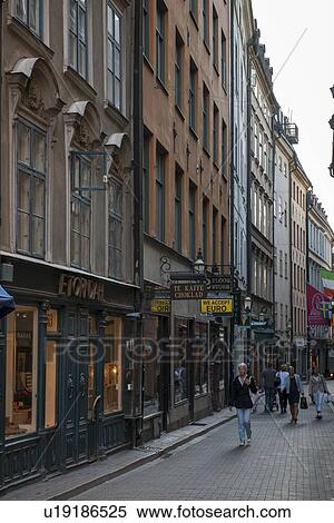 People on a street, Gamla Stan, Stockholm, Sweden View Large Photo Image Stock Photography - People on a street, Gamla Stan, Stockholm, Sweden. Fotosearch