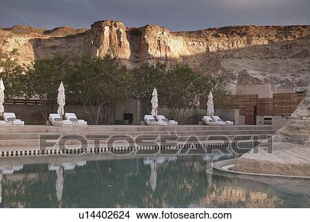 Picture - Pond at a tourist resort, Amangiri, Canyon Point, Utah, USA. Fotosearch