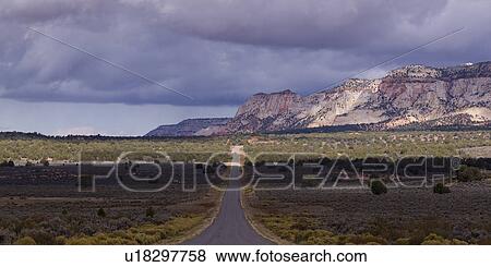 Stock Photo - Road passing through a landscape, Zion National Park, Utah, USA. Fotosearch