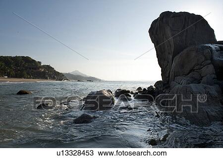Rock formation at the coast, Sayulita, Nayarit, Mexico View Large Photo Image Stock Image - Rock formation at the coast, Sayulita, Nayarit, Mexico. Fotosearch