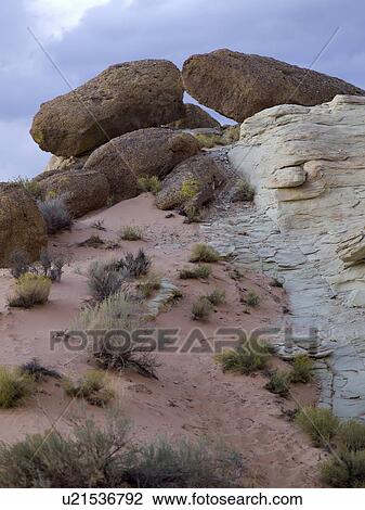 Stock Image - Rock formations, Amangiri, Canyon Point, Hoodoo Trail, Utah, USA. Fotosearch