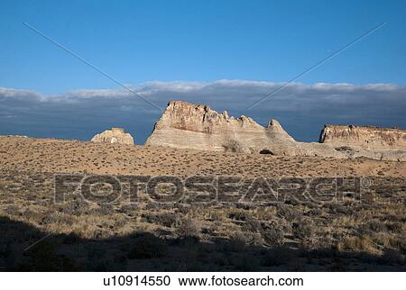 Stock Image - Rock formations in a desert, Amangiri, Canyon Point, Hoodoo Trail, Utah, USA. Fotosearch