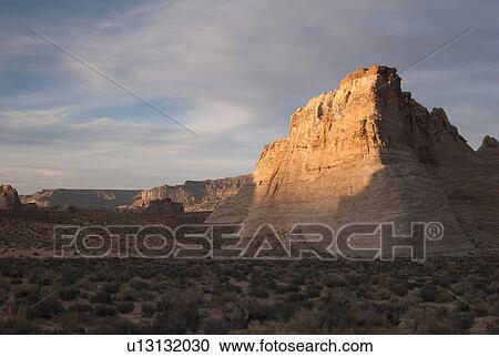 Stock Image - Rock formations in a desert, Amangiri, Canyon Point, Hoodoo Trail, Utah, USA. Fotosearch