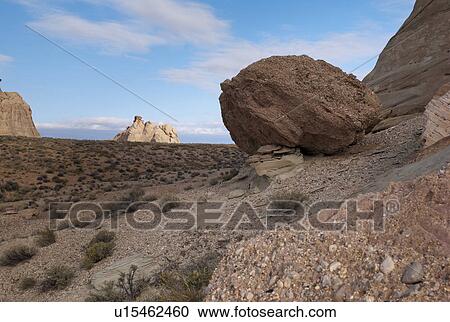 Stock Image - Rock formations in a desert, Amangiri, Canyon Point, Hoodoo Trail, Utah, USA. Fotosearch