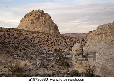 Stock Image - Rock formations in a desert, Amangiri, Canyon Point, Hoodoo Trail, Utah, USA. Fotosearch