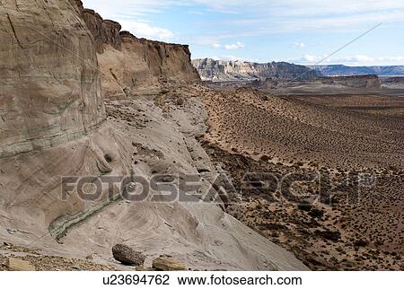 Stock Image - Rock formations in a desert, Amangiri, Canyon Point, Hoodoo Trail, Utah, USA. Fotosearch