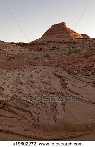 Stock Image - Rock formations on a landscape, Glen Canyon National Recreation Area, Arizona-Utah, USA. Fotosearch