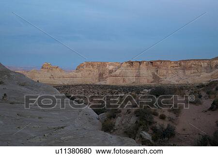 Stock Image - Rock formations on a landscape, Amangiri, Canyon Point, Utah, USA. Fotosearch